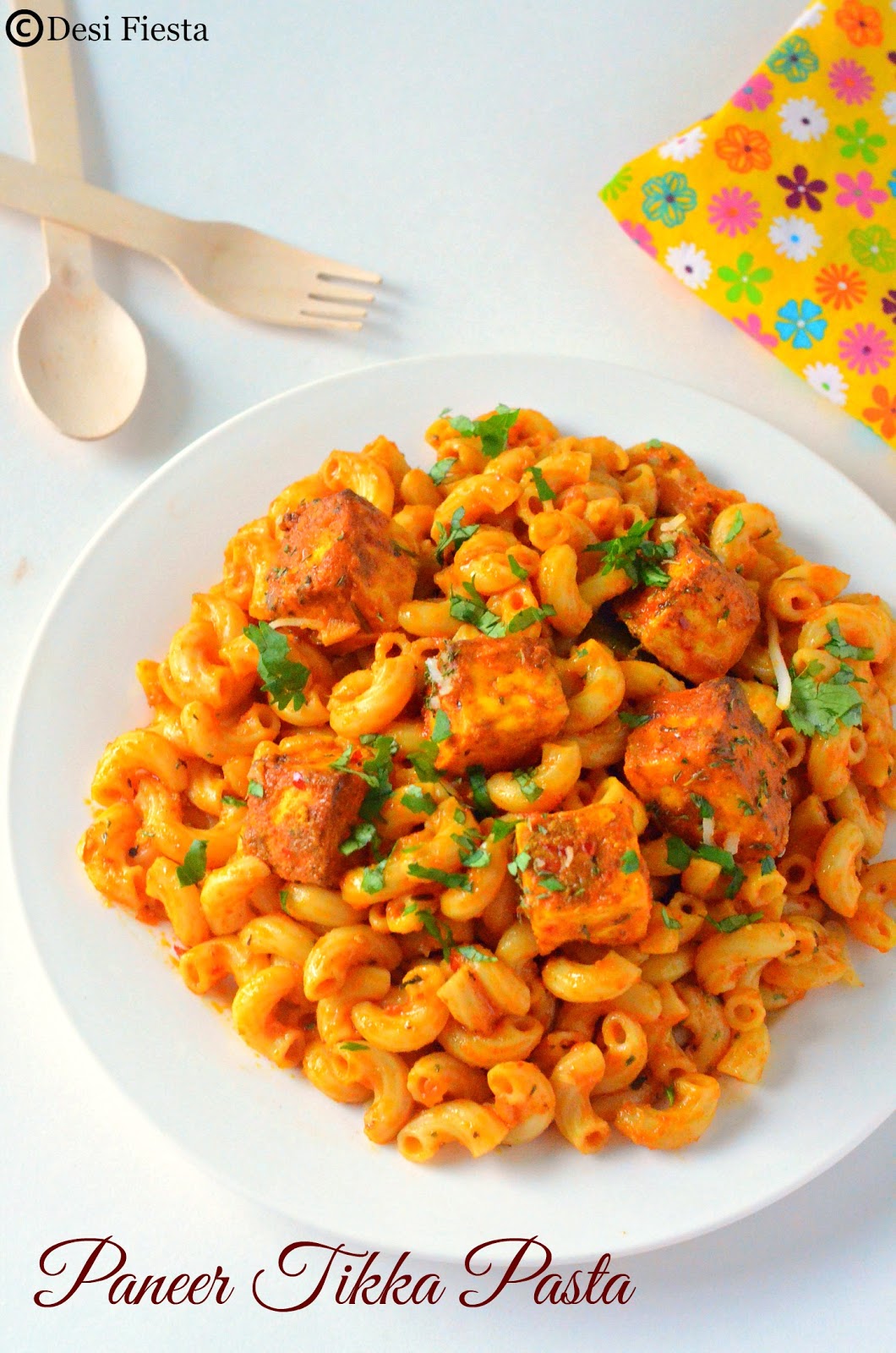 Paneer Tikka Pasta Recipe Indian Style Paneer Tikka